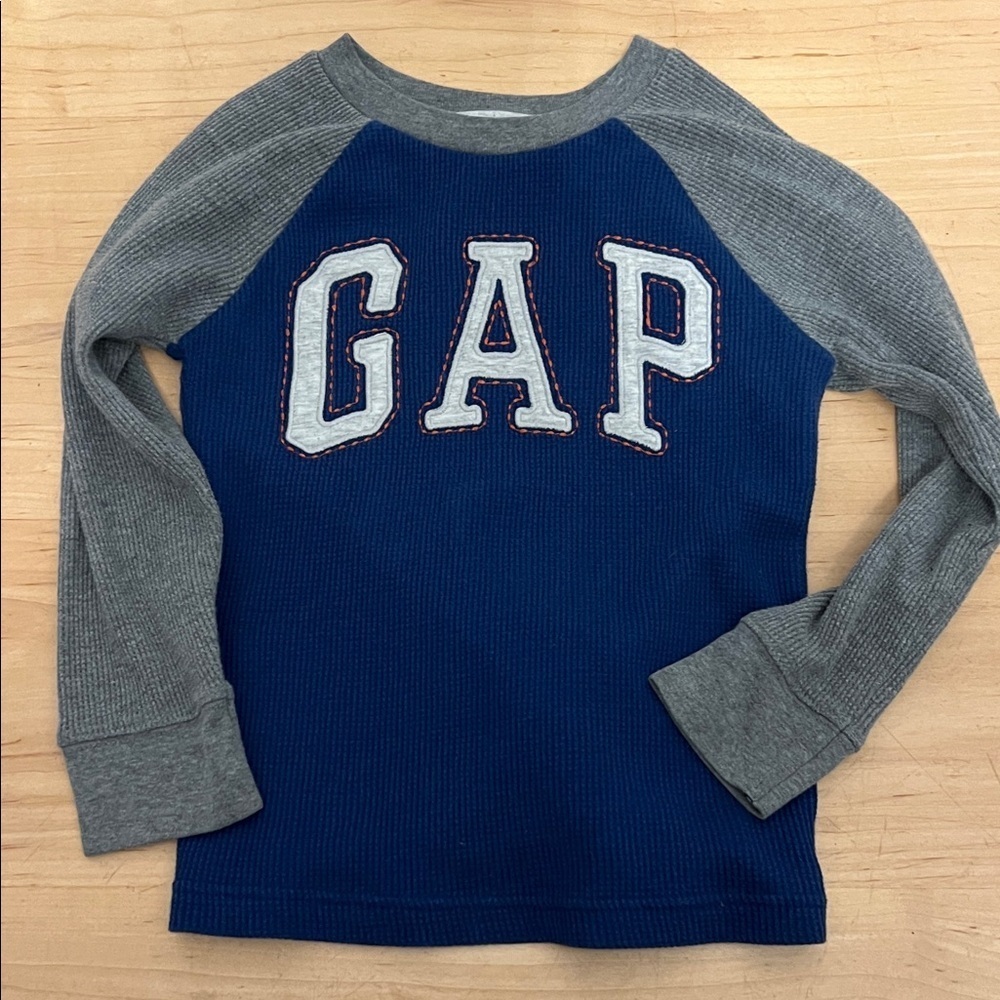 GAP Kids Long Sleeve Tee in Blue and Gray